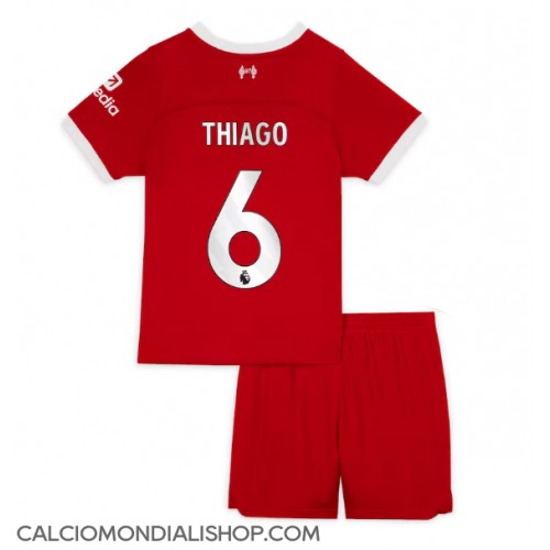 Maglie da calcio Liverpool Thiago Alcantara #6 Prima Maglia Bambino 2023-24 Manica Corta (+ Pantaloni corti)